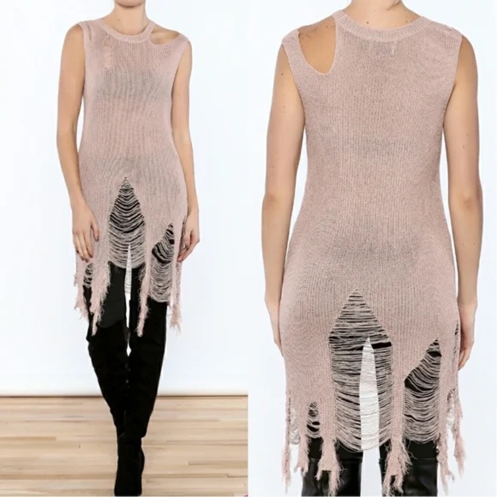 REHAB cream Neutral Knit Dress NWOT
